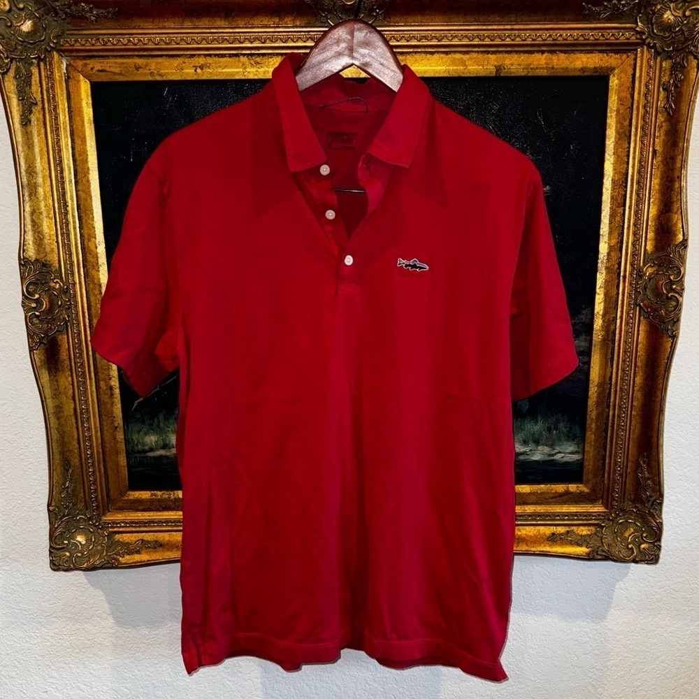 Patagonia Worn Wear Red Organic Cotton Men’s Polo Shirt Size M